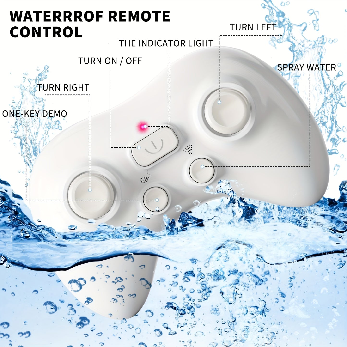 2.4GHz Remote Control Whale Shark Toy - 1:18 Scale High-Definition Electric Remote Control Whale Shark with Lighting & Water Spraying, USB Rechargeable, Blue & White Design, Perfect for Boys Ages 6+, Pool Toy, Playful Design,