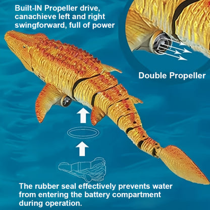 Mosasaur Dinosaur Toy, Upgraded Remote Control Water/Pool Toy, Remote Control Dinosaur with Light and Water Spray, Rechargeable, Suitable for Swimming, Bathing, Lake, Ocean, Christmas, Christmas Gift, Playful Design, Durable