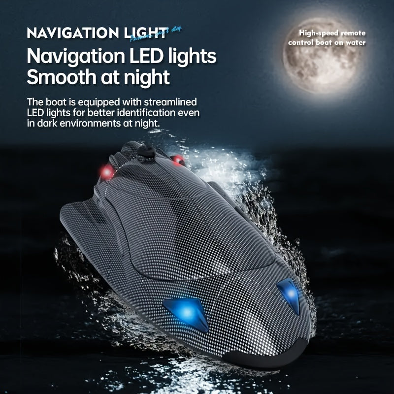Remote Control Jet Boat - High-Speed Electric 40KM/H (24.85 MPH) Remote Control Boat with Turbo Jet Drive and LED Lights, Water Racing Toy Boat, Ideal Gift for Boys and Girls, Pool-Specific Remote Control Boat
