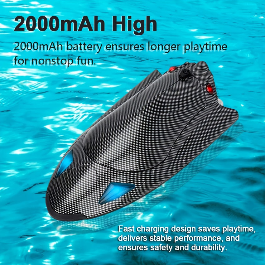 Remote Control Jet Boat - High-Speed Electric 40KM/H (24.85 MPH) Remote Control Boat with Turbo Jet Drive and LED Lights, Water Racing Toy Boat, Ideal Gift for Boys and Girls, Pool-Specific Remote Control Boat