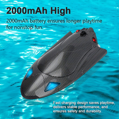 Remote Control Jet Boat - High-Speed Electric 40KM/H (24.85 MPH) Remote Control Boat with Turbo Jet Drive and LED Lights, Water Racing Toy Boat, Ideal Gift for Boys and Girls, Pool-Specific Remote Control Boat