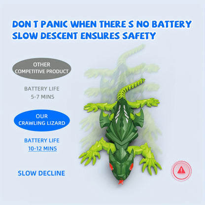 Bionic Climbing Lizard, 2.4G Remote Control Lizard Toy with LED Glowing Eyes, Strong Vacuum Suction Power - Stable Crawling on Walls, Dual Mode Switching for Floor and Wall, Fun Birthday Gift for Kids Aged 6+, Christmas Prese